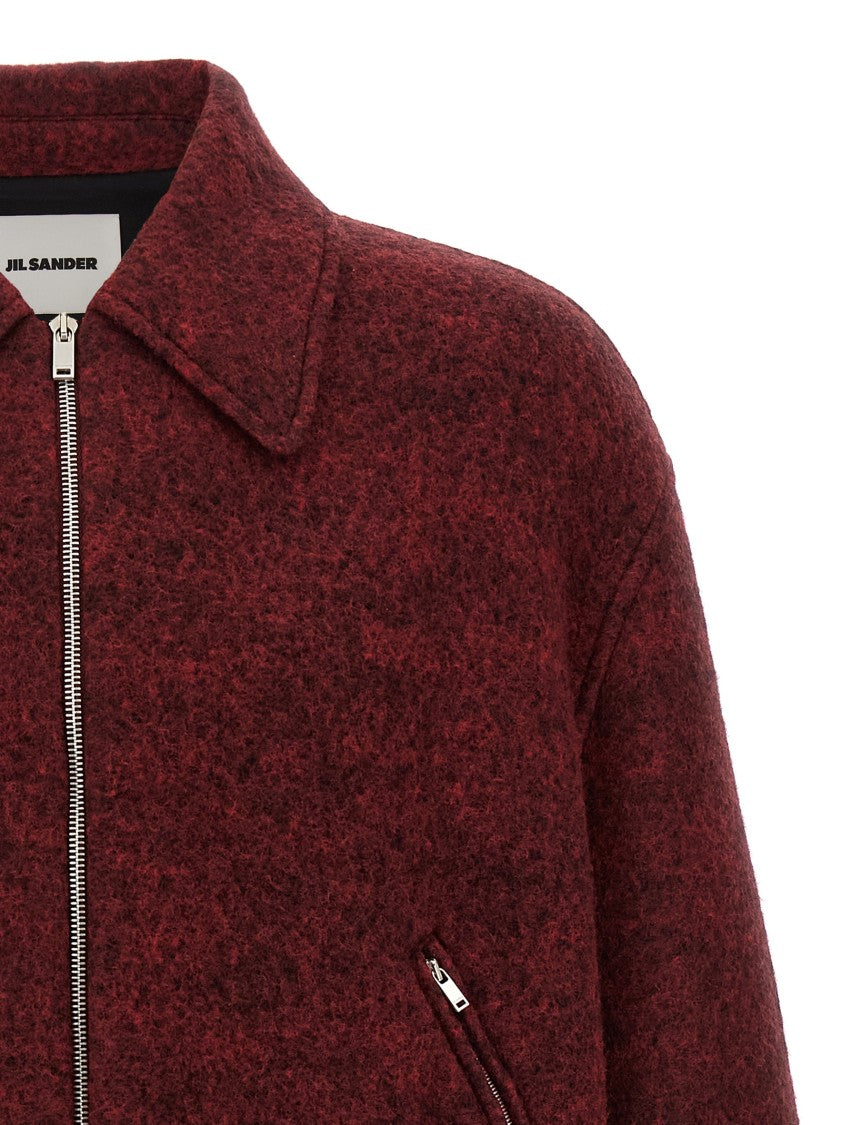 Jil Sander Mélange Wool Bomber Jacket