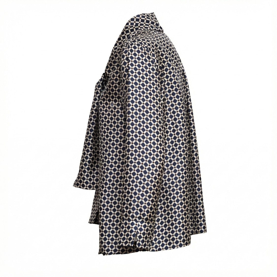 Max Mara Vittoria Geometric Print Belted Silk Shirt