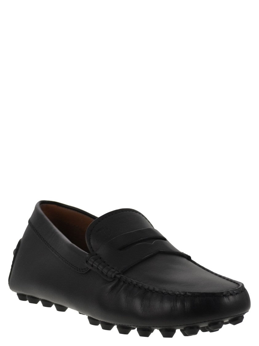 Tod's Bubble Leather Rubber Loafers