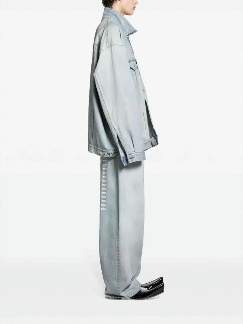 Balenciaga Light Washed Cotton Oversized Denim Jacket