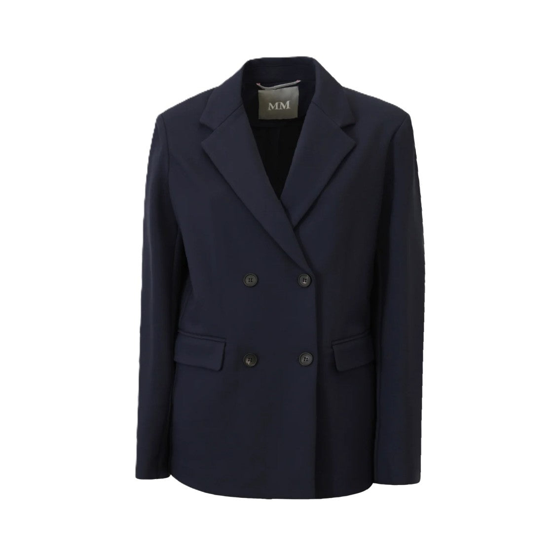 Max Mara Double-Breasted Tailored Jacket In Deep Navy