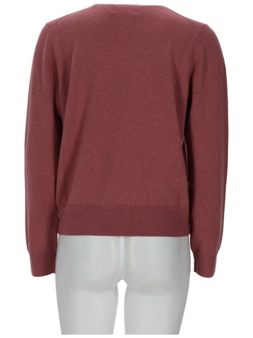 Isabel Marant Étoile Relaxed Fit Burgundy Knit Sweater With Abstract Patch Detail