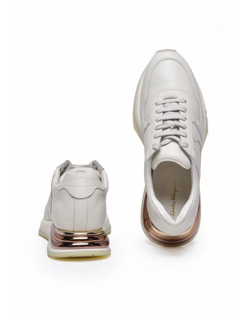 Salvatore Ferragamo White Leather Sneakers