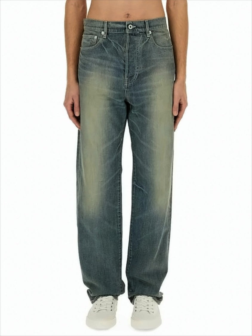Kenzo Relaxed Fit Denim Pants With Vintage Wash Effect