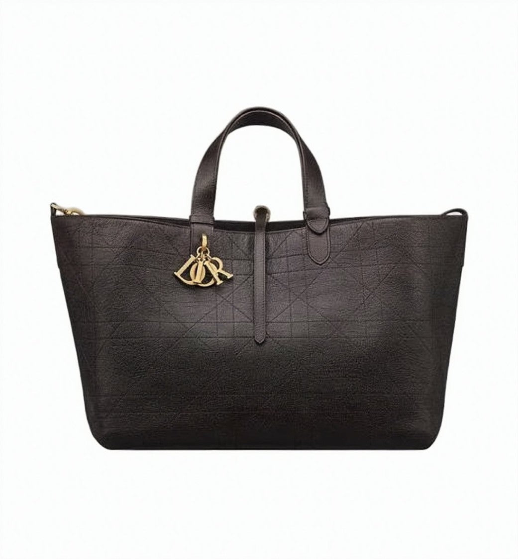 Dior Structured Calf Leather Shoulder Bag