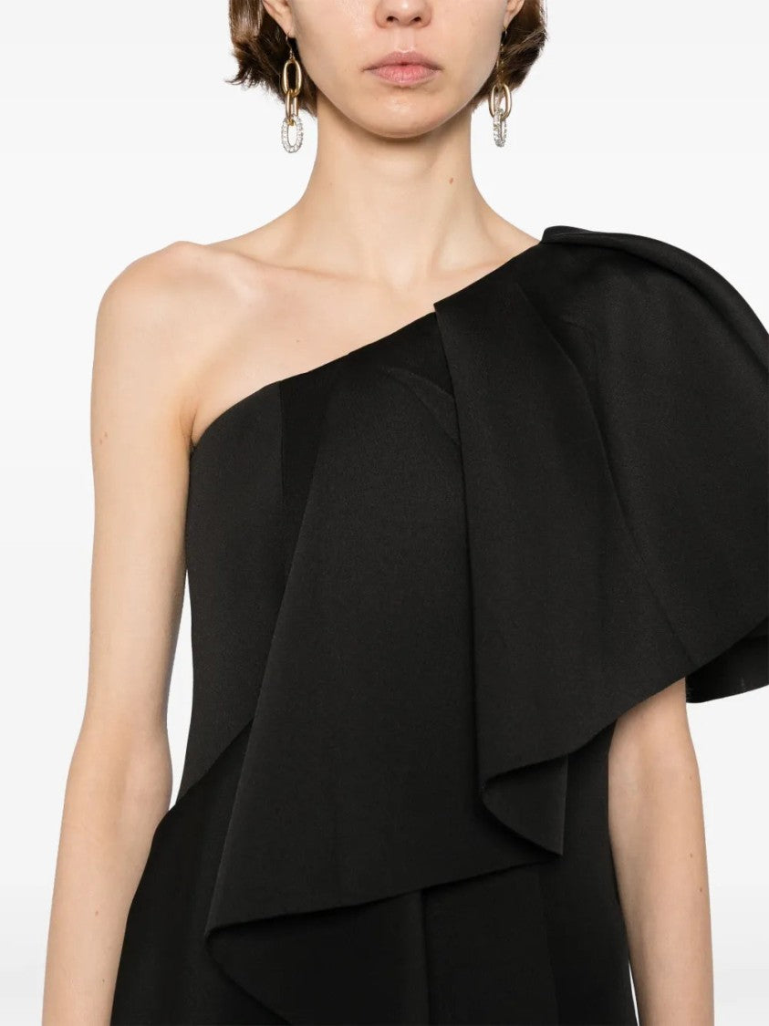 Saiid Kobeisy Ruffled Scuba Long Dress