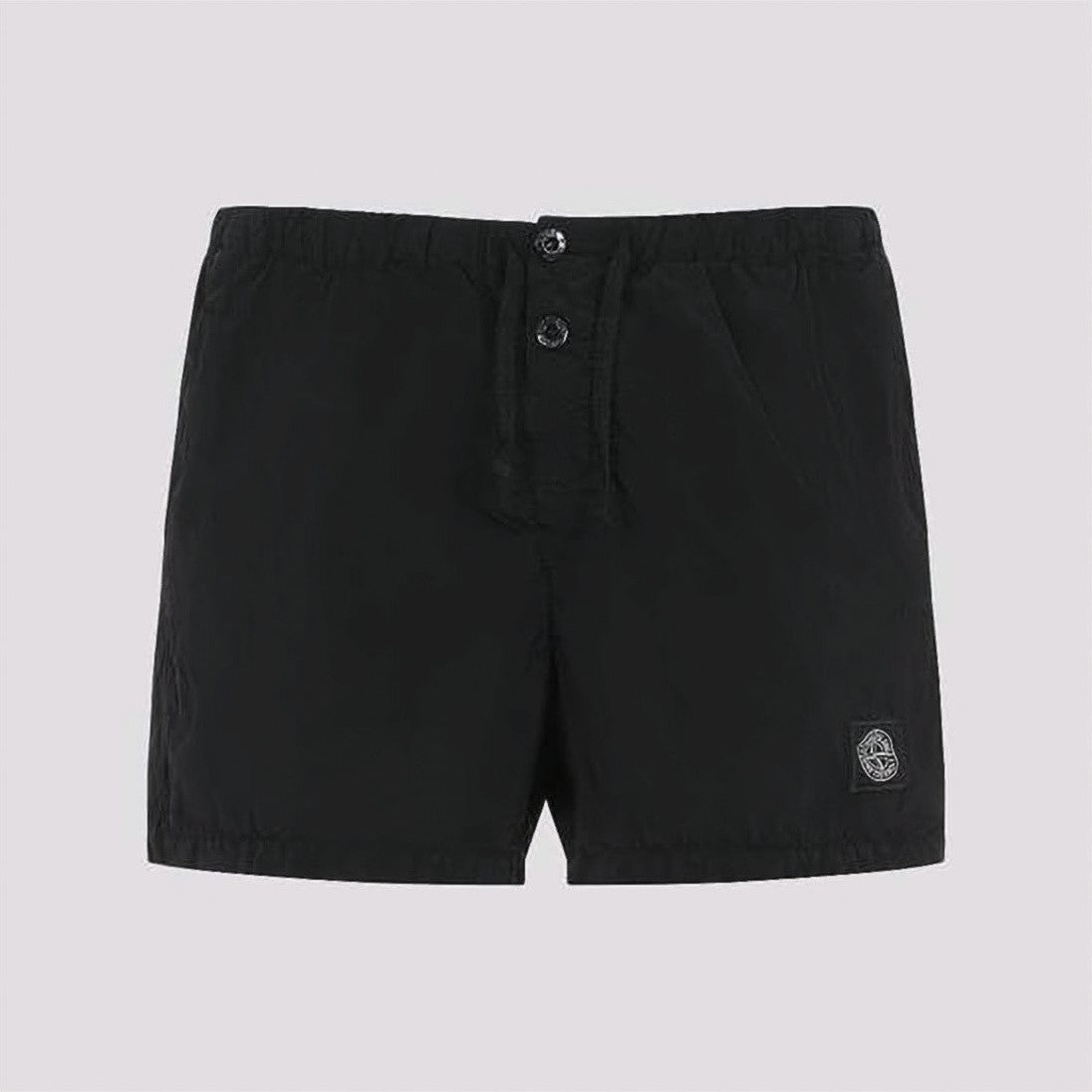 Stone Island Black Lightweight Polyamide Mid-Length Swim Shorts