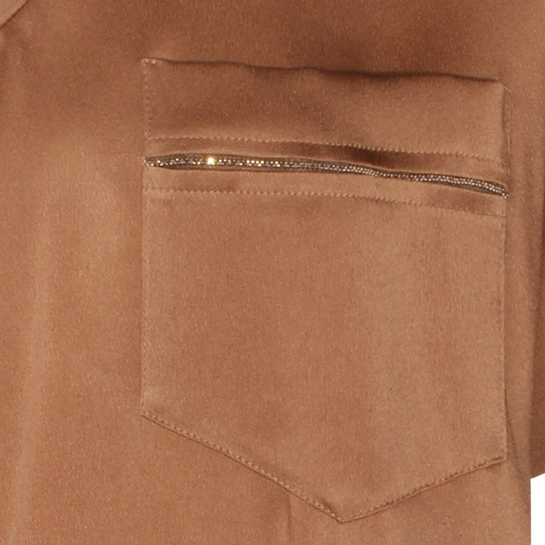 Fabiana Filippi Brown V-Neck Short-Sleeve Top
