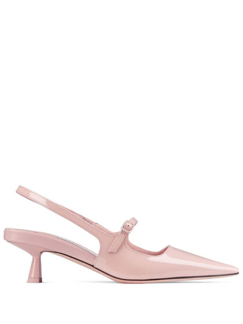 Jimmy Choo Pointed Toe Slingback Heels With Patent Finish