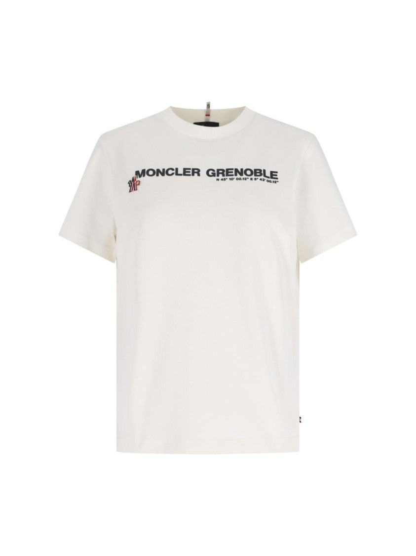 Moncler Grenoble Logo T-Shirt, In White Cotton