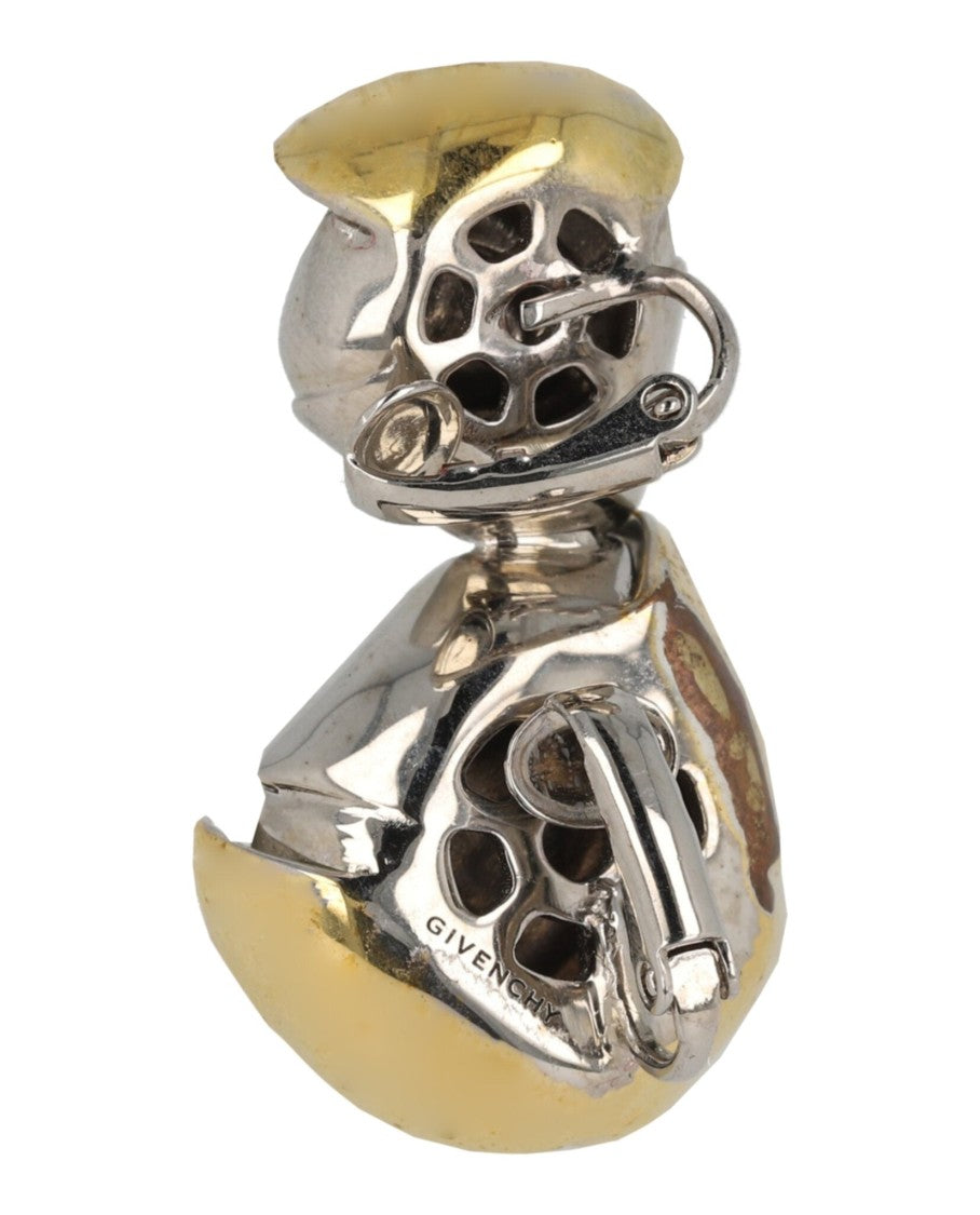 Givenchy Double Flower Clip Earring With Crystal Detail