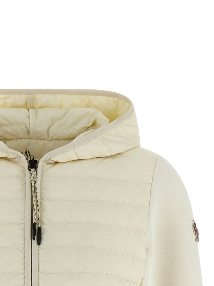 Moncler Grenoble Quilted Front Padded Hoodie With Adjustable Waist And Logo Details