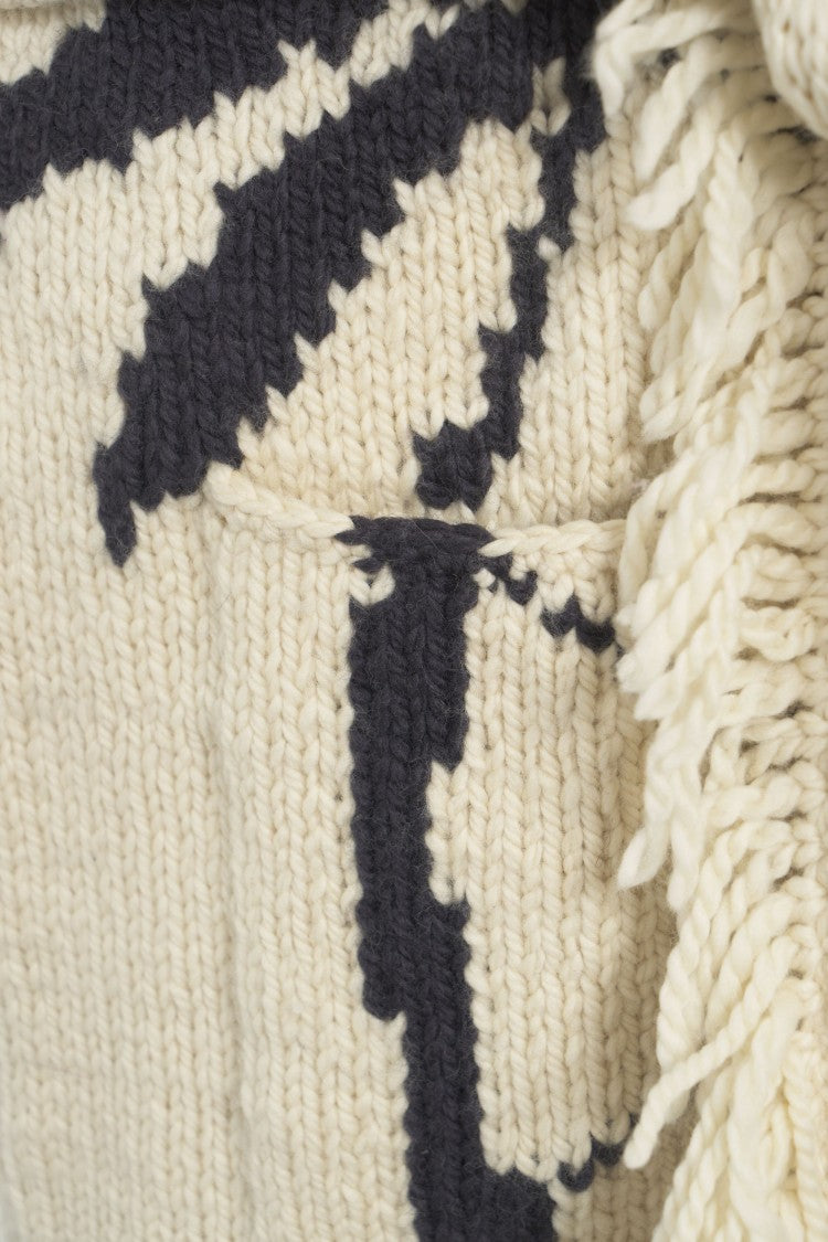 Frantic Desert-Inspired Knit Jacket With Fringe Details