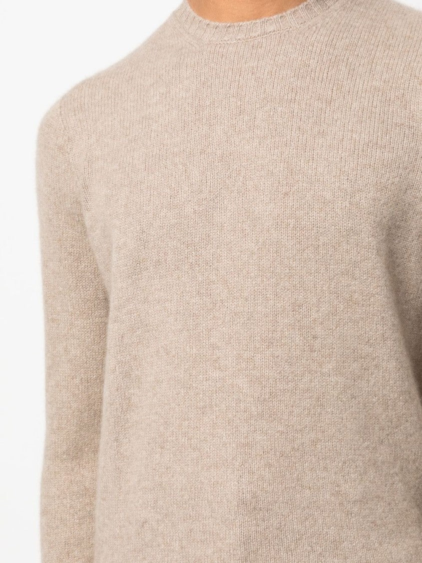 Drumohr Classic Fine-Knit Ribbed Crew Neck Wool Sweater