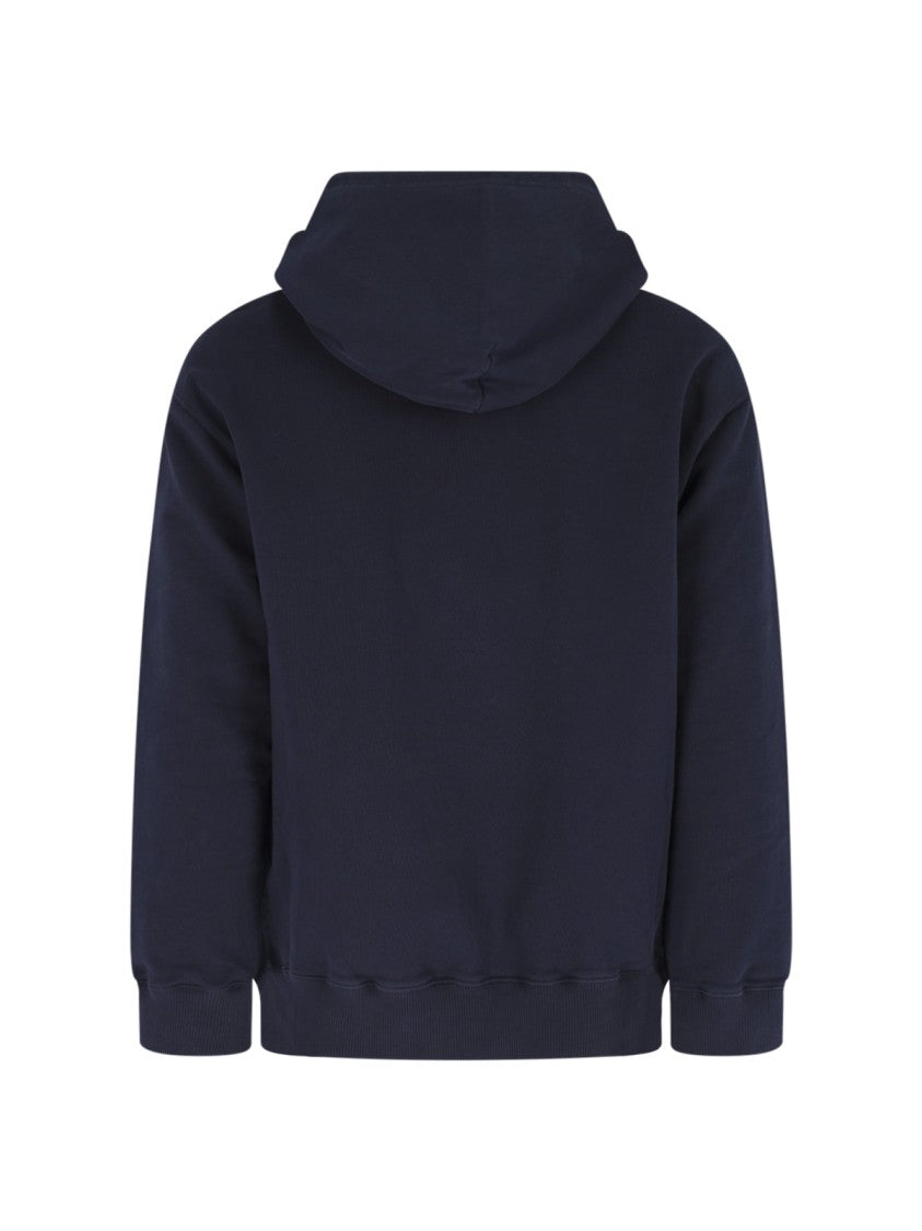 Mm6 By Maison Margiela Navy Cotton Numeric Hoodie