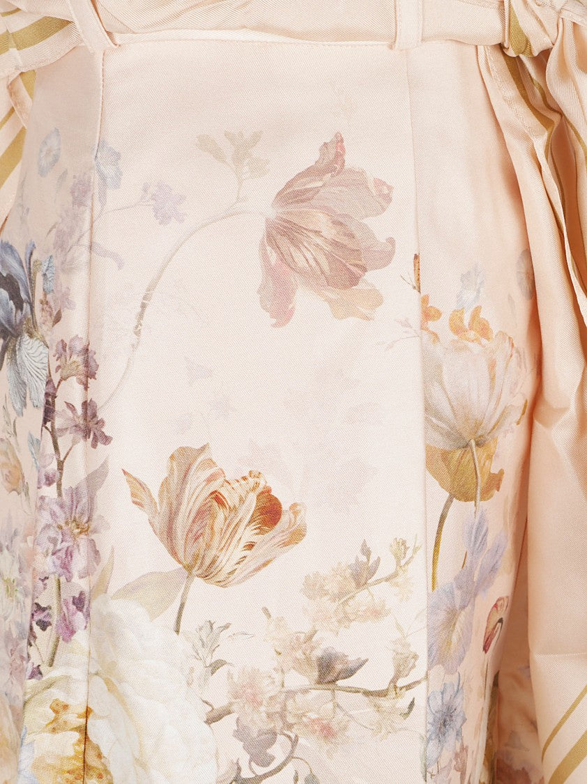 Zimmermann High-Waisted Floral Print Shorts With Bow Detail