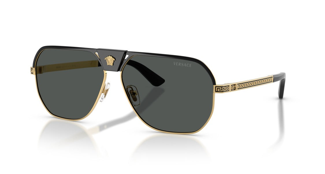 Versace Oversized Square Frame Sunglasses With Greek Key Detailing
