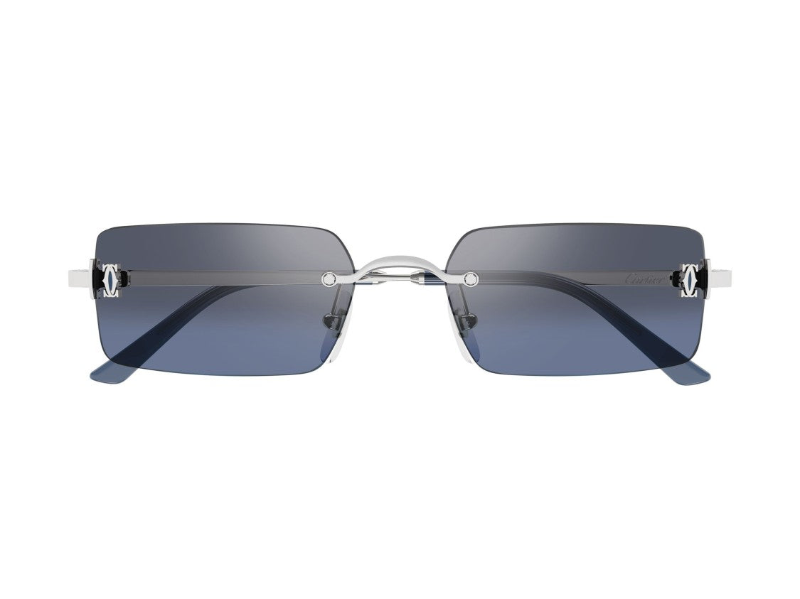 Cartier Gradient Dark Blue Ct0672s Rimless Sunglasses