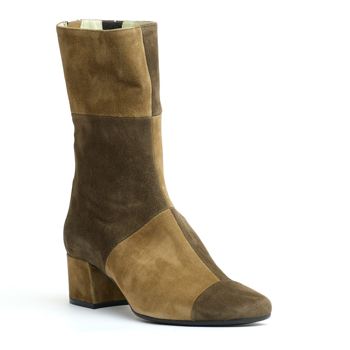 Carel Paris Green Suede Ankle Boot 40Mm Heel