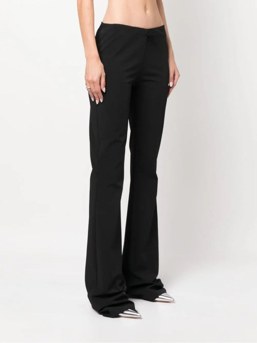 Blumarine Flared Trousers With Bow Detail