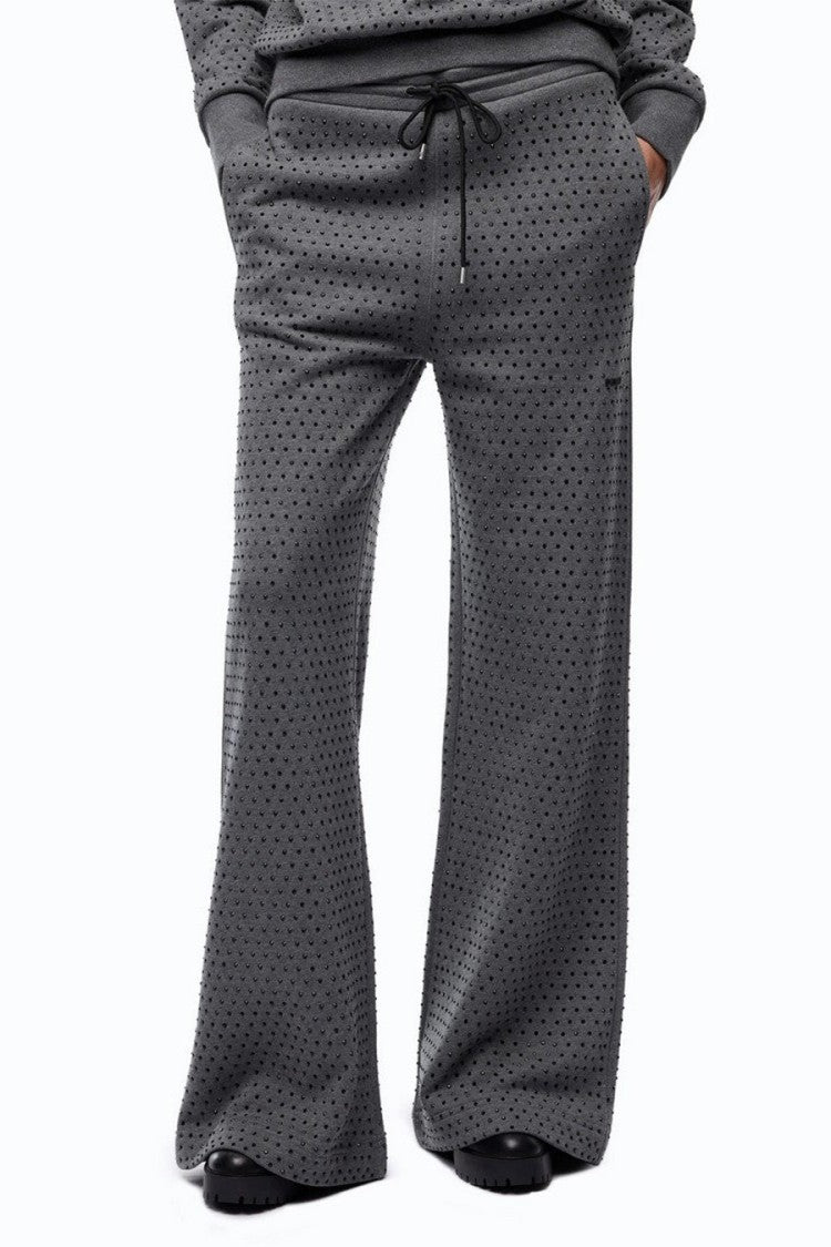 Pinko Grey Cotton Embellished Jogger Trousers