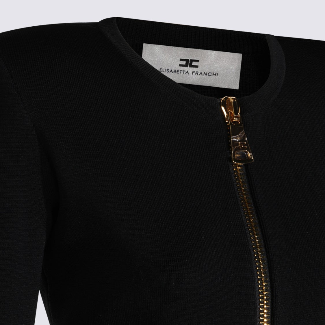 Elisabetta Franchi Fitted Side-Pocket Zipper Sweater
