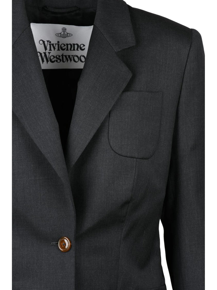 Vivienne Westwood Grey Wool Fitted Blazer