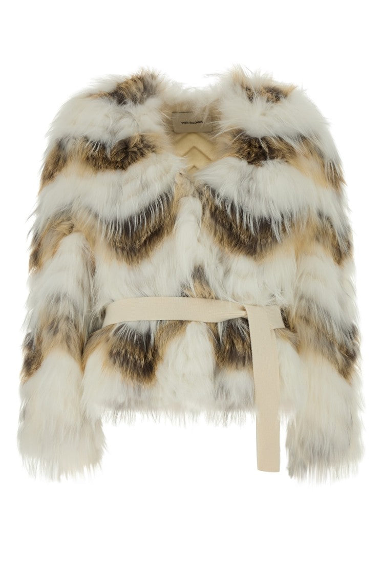 Yves Salomon Belted Cropped Fur Jacket