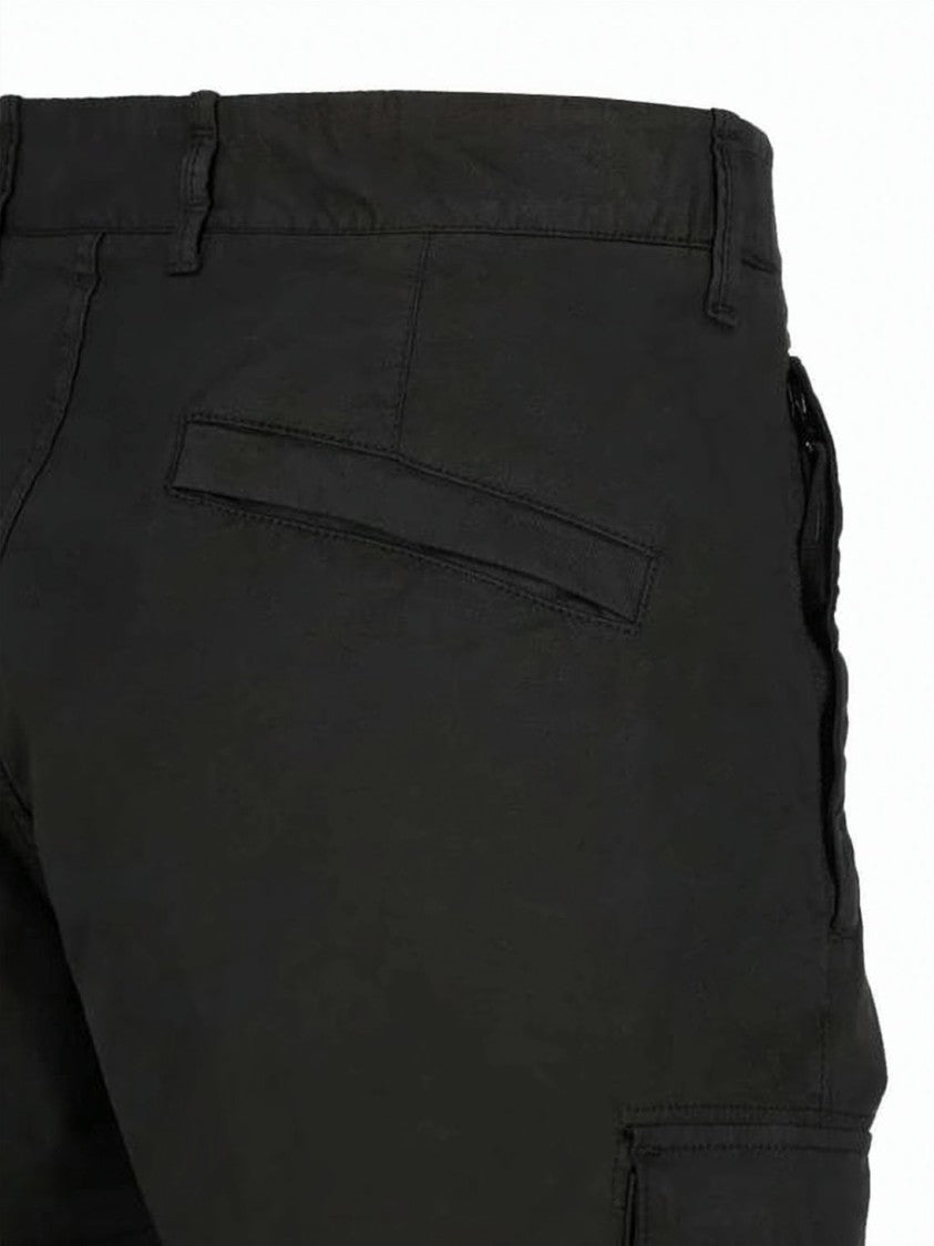 Stone Island Tailored Straight Fit Pants With Flap Cargo Pockets