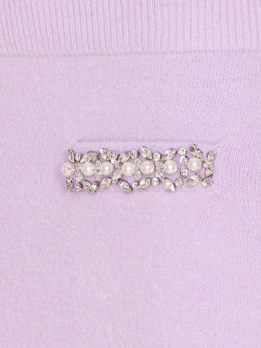 Self-Portrait Knit Skirt With Crystal Embellishments And Elegant Silhouette