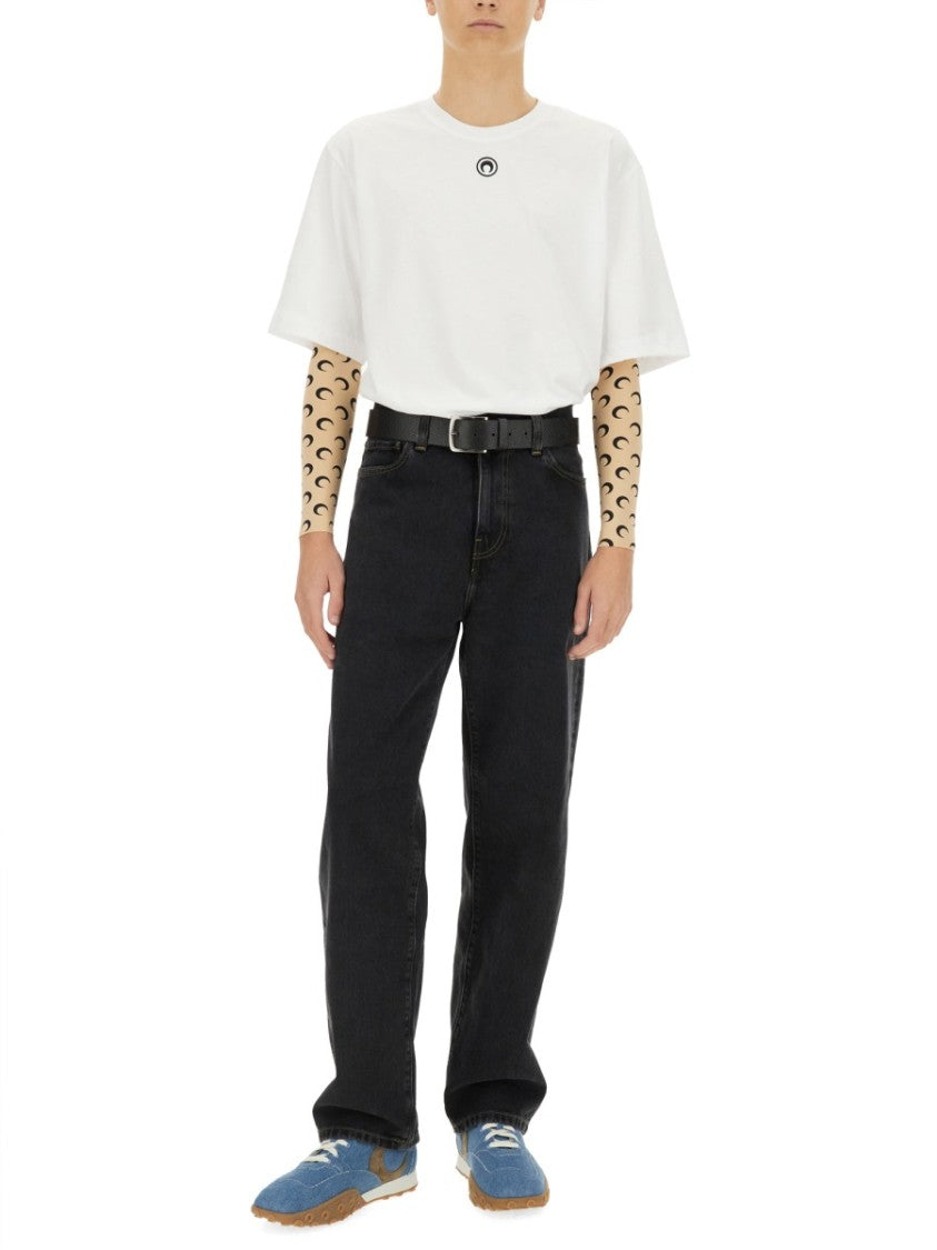 Marine Serre Neutral Boxy Fit Circular Emblem T-Shirt
