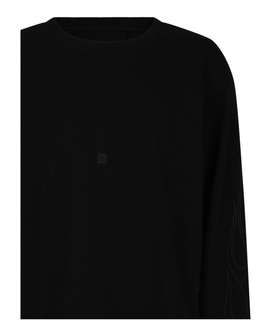 Givenchy Flame-Graphic Long Sleeve T-Shirt