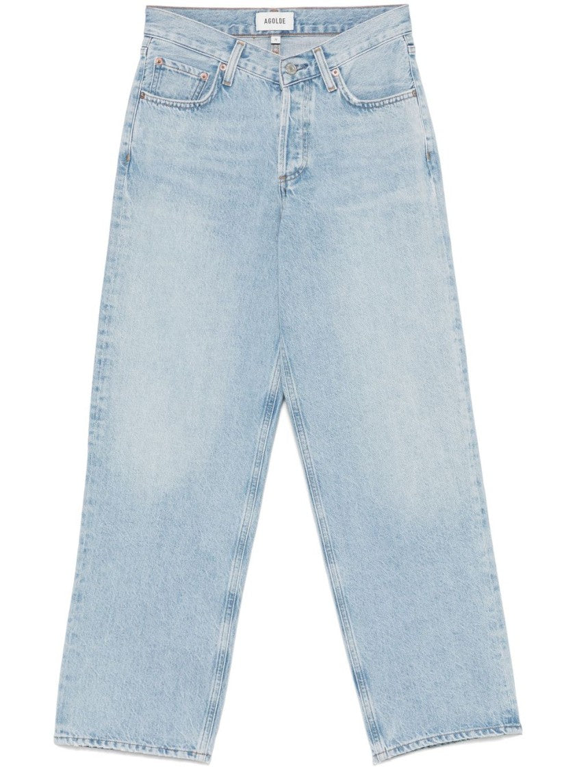 Agolde Wide-Leg High-Waisted Cotton Jeans