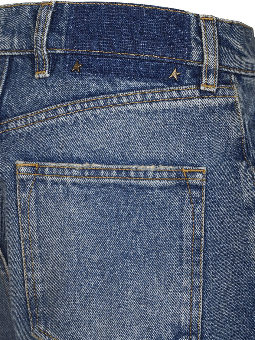 Golden Goose Relaxed Wide-Leg Denim Jeans In Medium Stone Wash