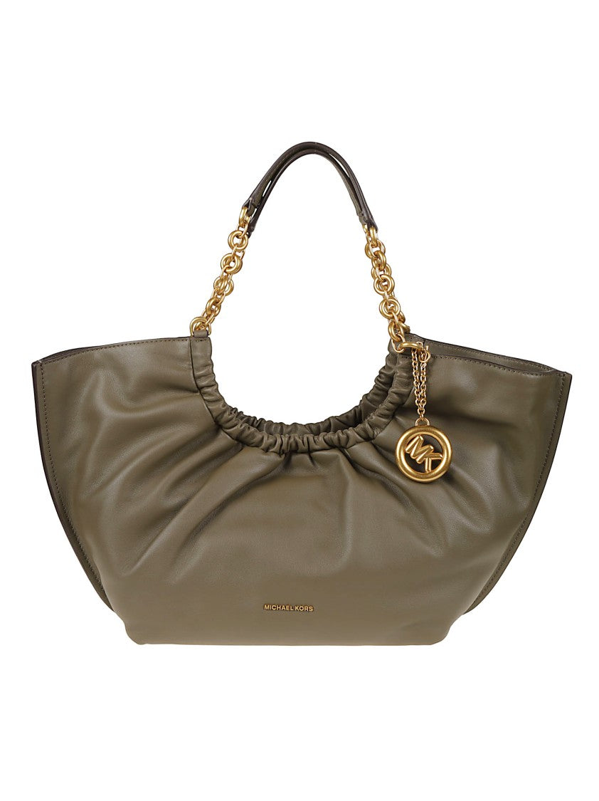 Michael Kors Small Indie Leather Gold-Tone Chain Tote Bag