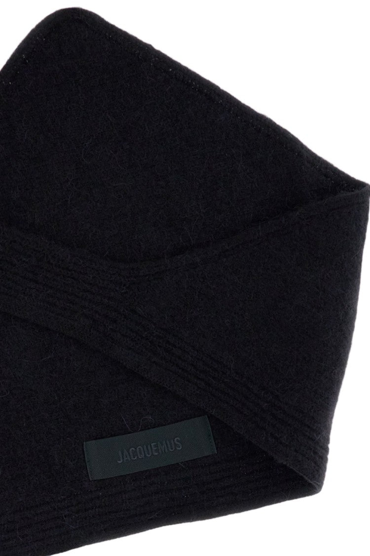 Jacquemus Black Le Chale Gros Grain Wool-Blend Shawl Scarf