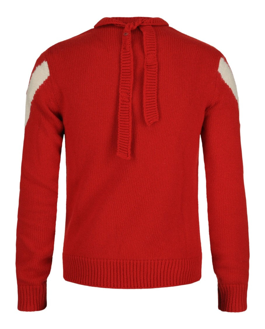 Valentino Inlaid V Chevron Wool Sweater