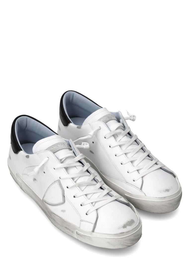 Philippe Model Paris Leather Black Trim Sneakers