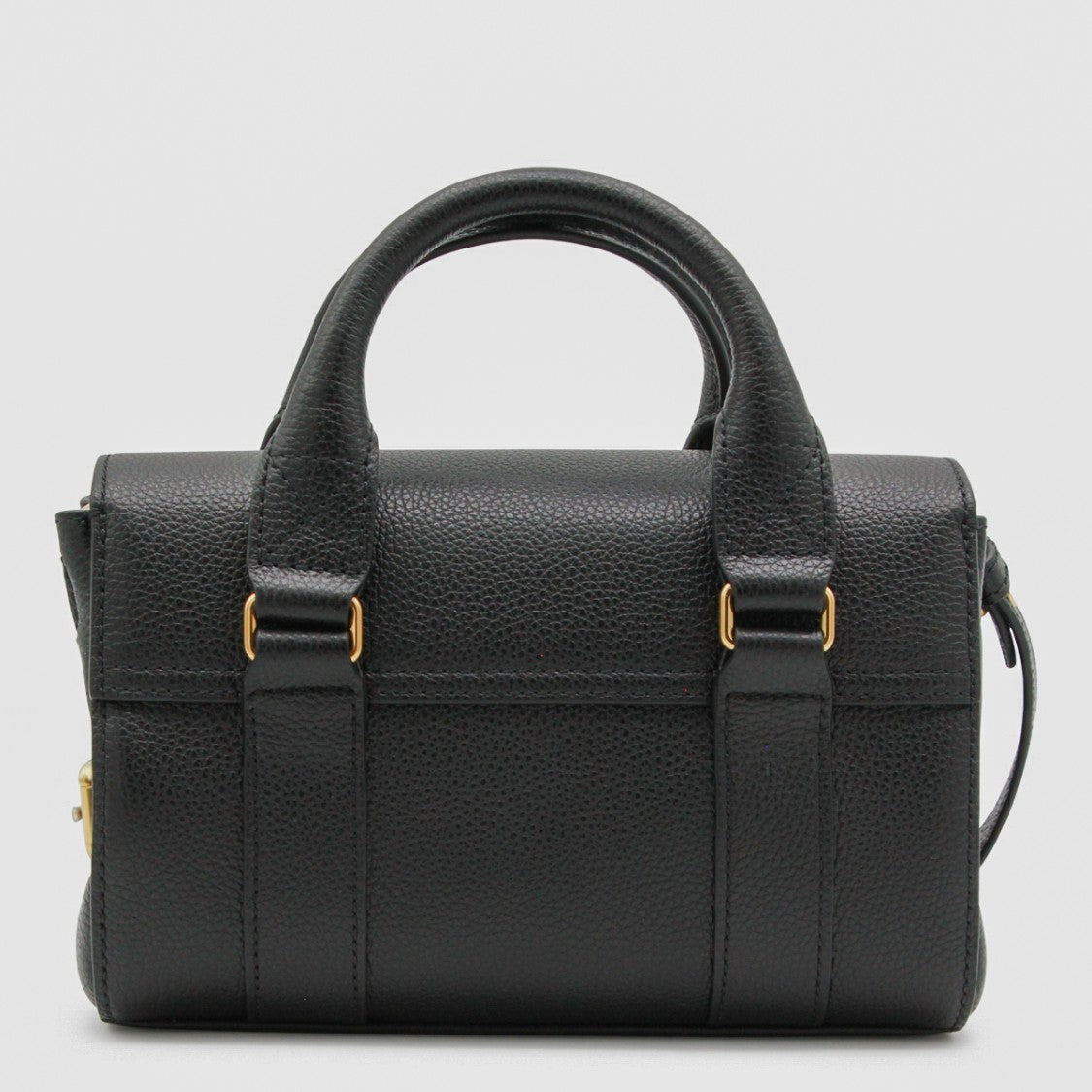 Mulberry Pebbled Texture Handbag With Distinctive Gold-Tone Clasp