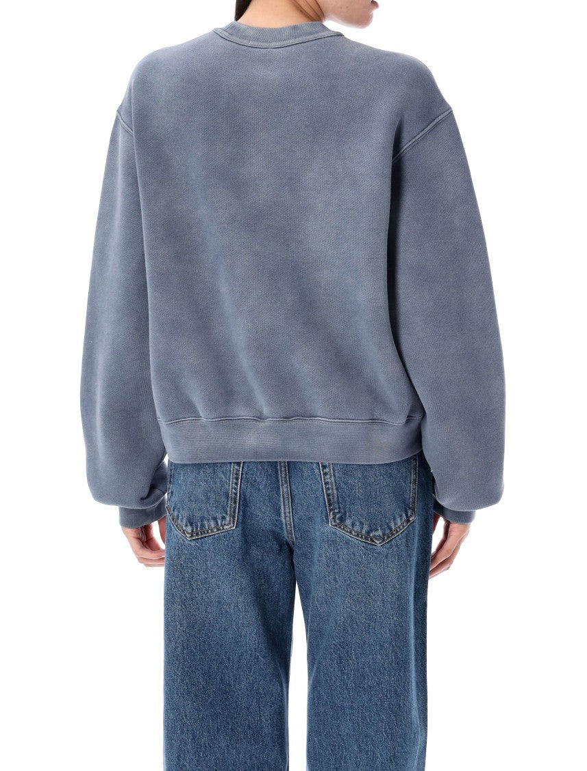 T By Alexander Wang Essential Terry Crew Sweatshirt W/ Puff