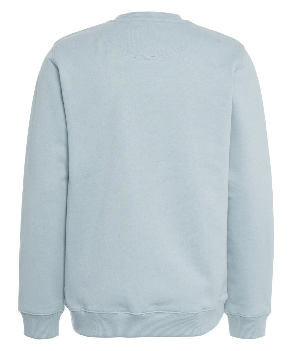 Baron Filou Stylized Bear Print Sweatshirt In Soft Blue Fabric