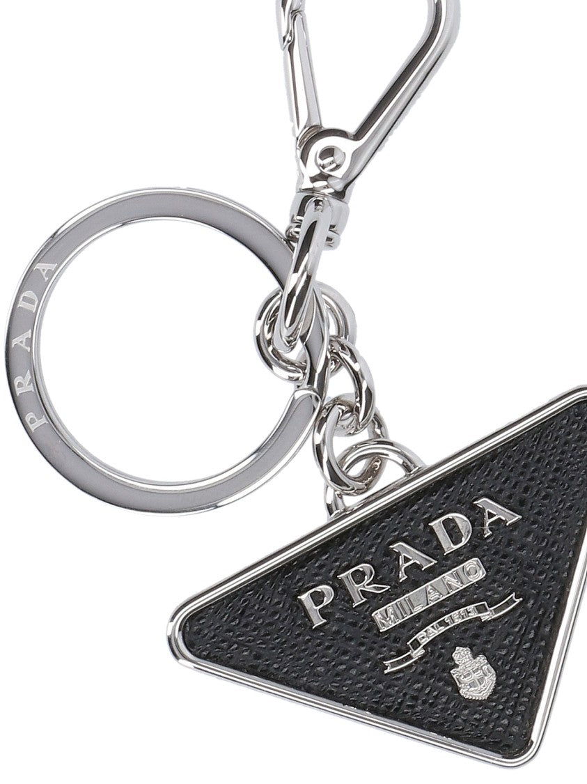 Prada Logo Keychain – Black