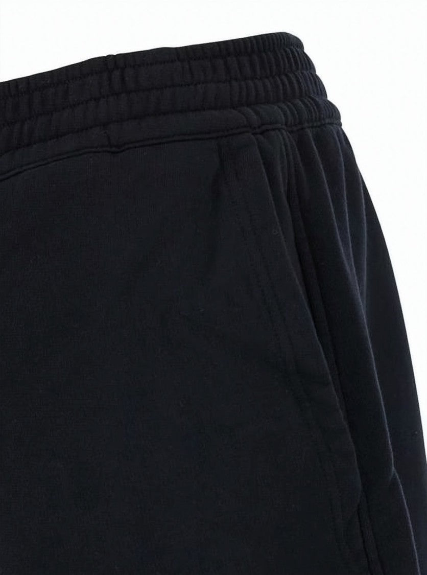 Givenchy Relaxed Fit Black Cotton Shorts With Elastic Waistband And Subtle Patch