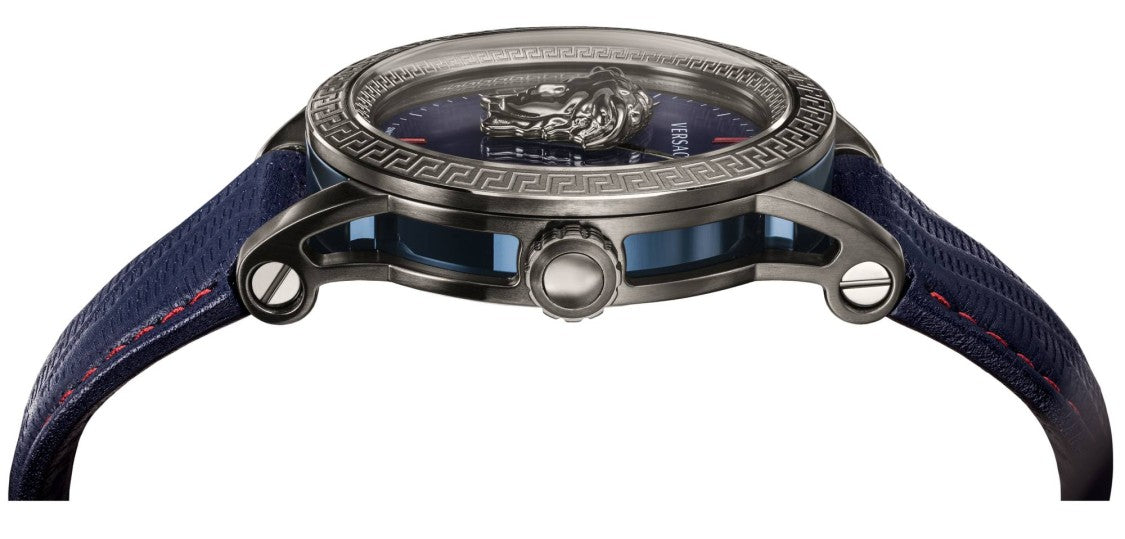 Versace Palazzo Empire Analog Wristwatch With Greek Key Pattern And Medusa Emblem