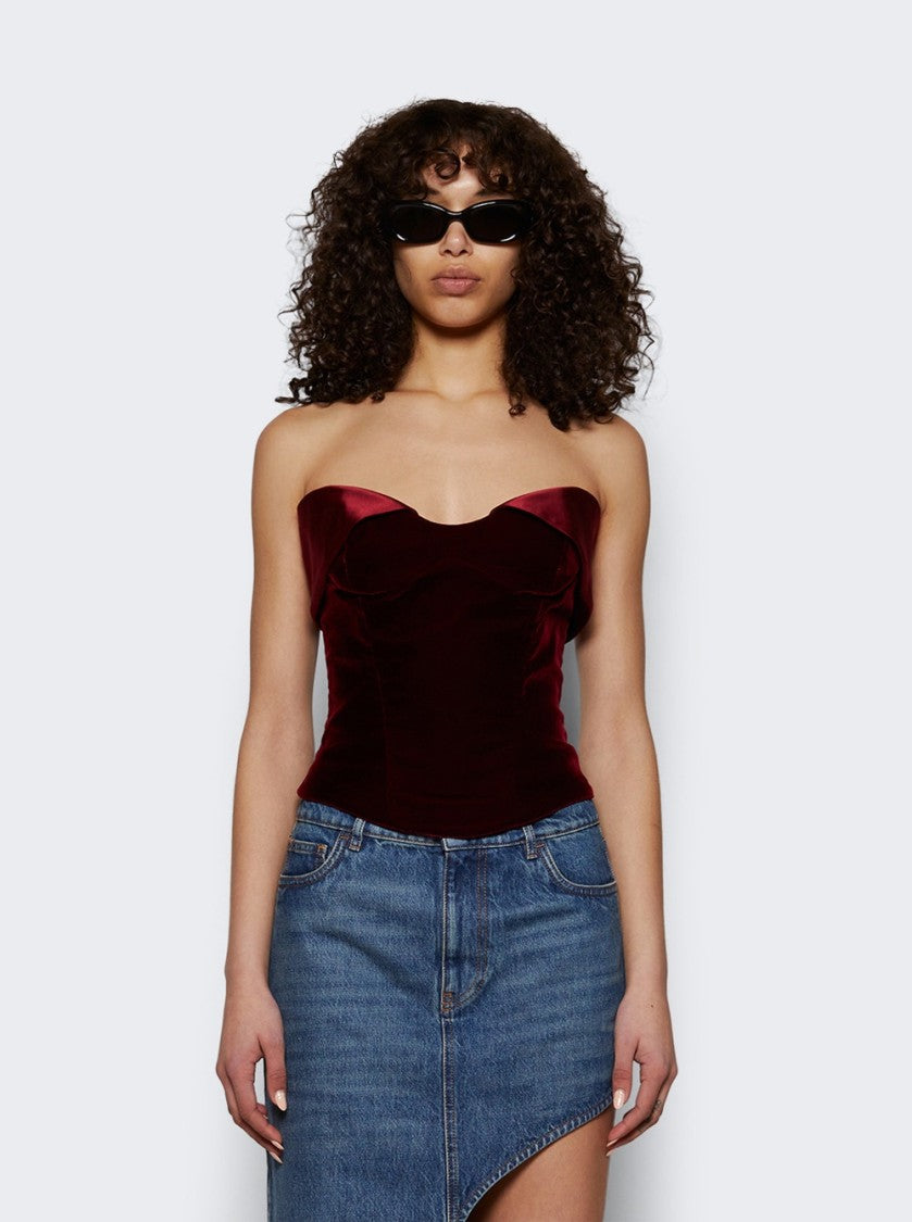Mugler Bustier Top Blood Red