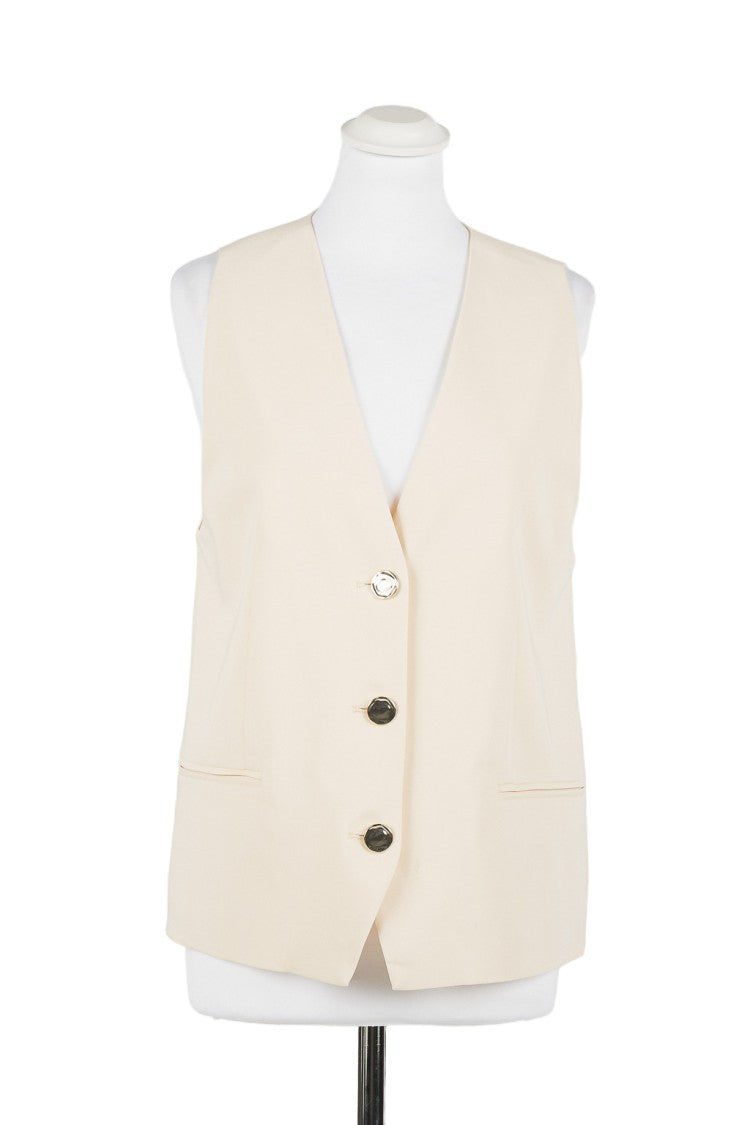Twin-Set Sleeveless Tailored Deep V-Neck Back-Tie Gilet