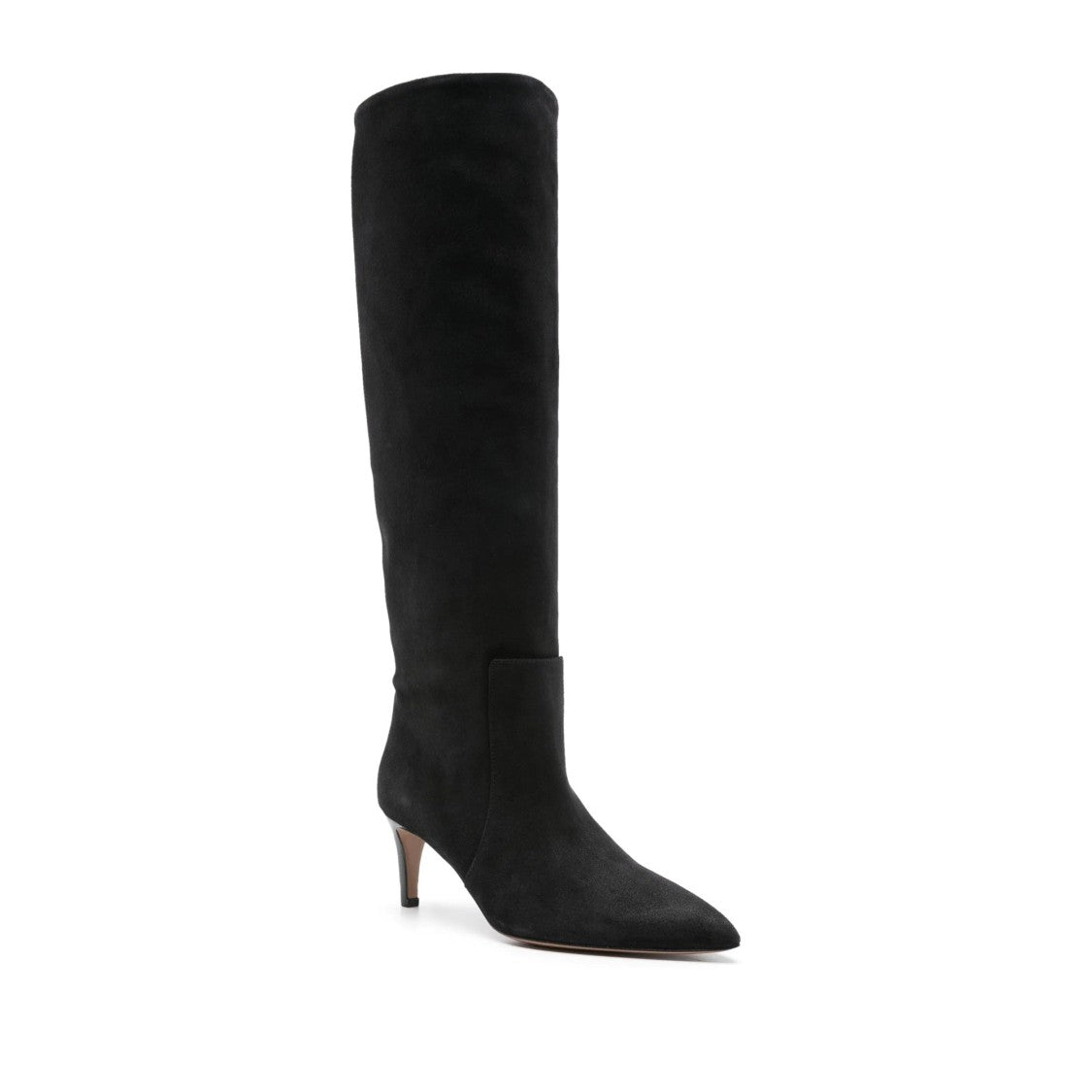 Paris Texas Black Calf Leather Tapered Heel Boots