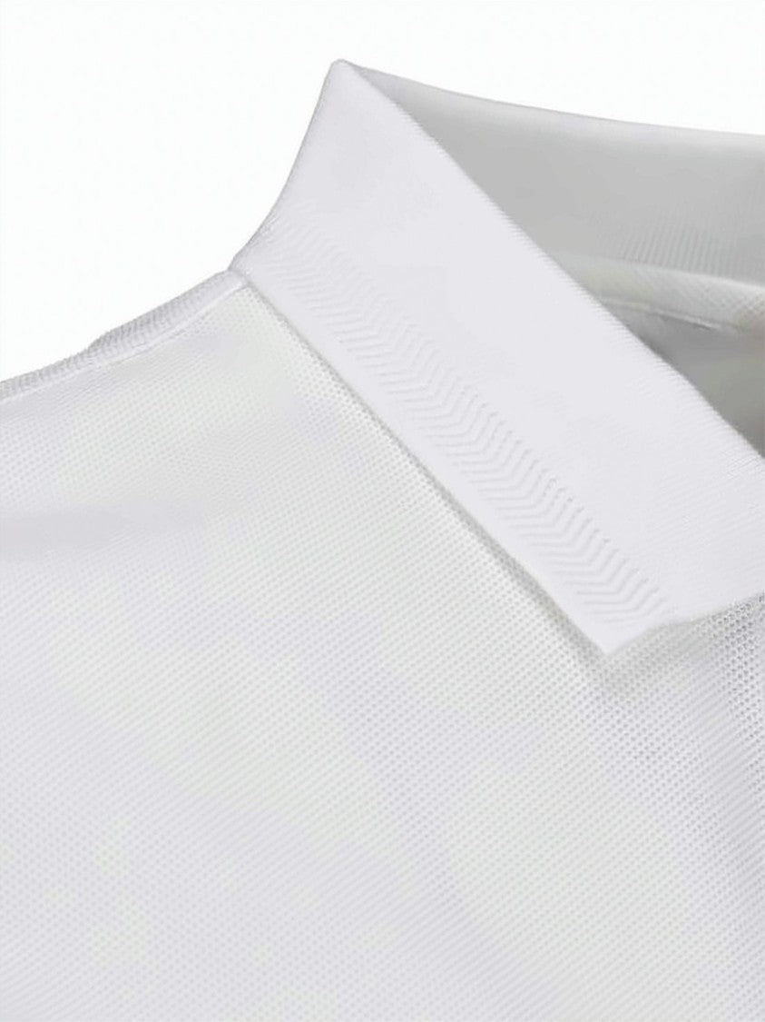Burberry Short-Sleeve Polo Shirt With Tonal Embroidery And Checkered Detail