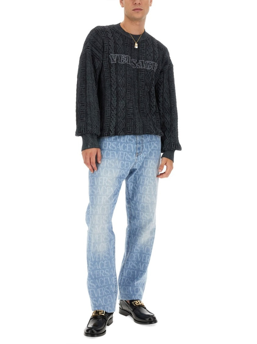 Versace Knit With Greek Braid Work