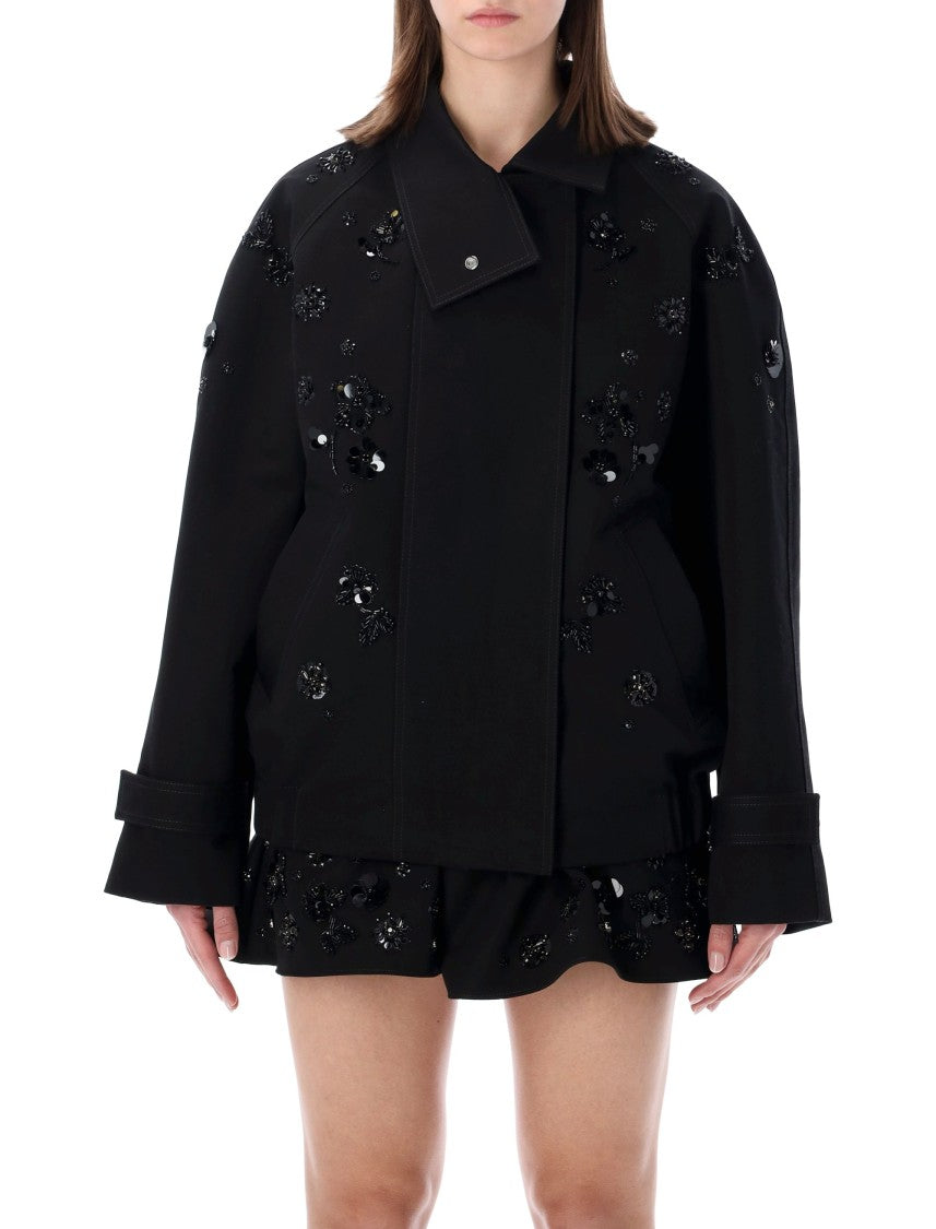 Golden Goose Oversized Short Floral Twill Jacket